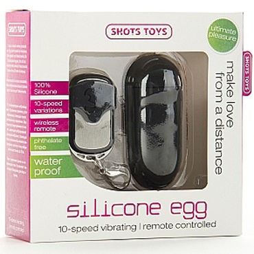 Shots Toys Silicone Remote Controlled Egg, черное