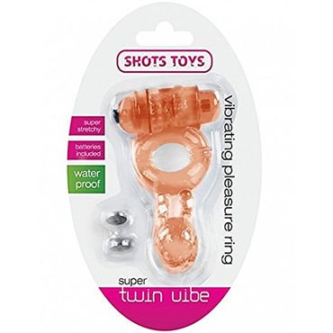 Shots Toys Super Twin Vibe, оранжевое