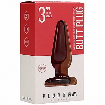 Shots Plug&Play Butt Plug Basic Acrylic 7,5см, красная