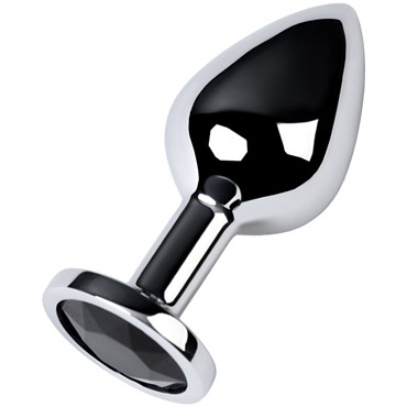 Toyfa Metal Анальный страз М, серебристый/черный