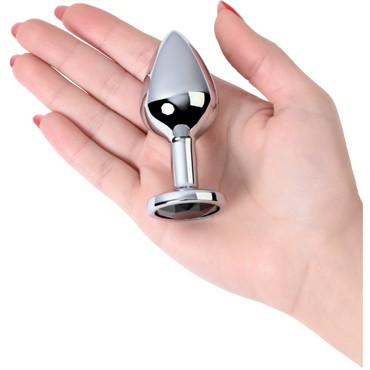 Toyfa Metal Анальный страз М, серебристый/черный