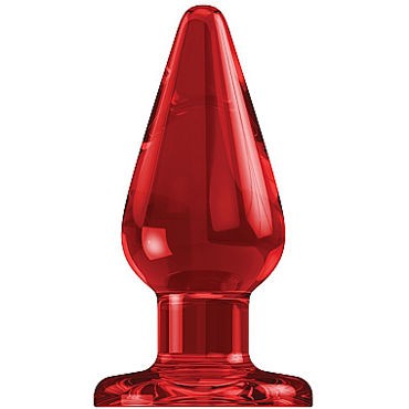 Shots Toys Bottom Line Butt plug Acrylic Model 2, широкая 13 см красная