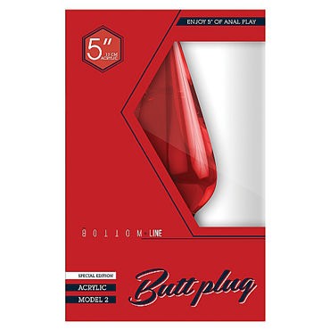 Shots Toys Bottom Line Butt plug Acrylic Model 2, широкая 13 см красная