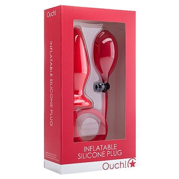 Ouch! Inflatable Silicone Plug, красная