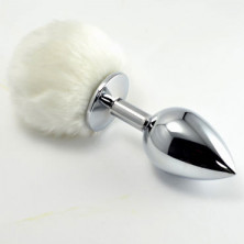 Luxurious Tail Анальная пробка Задорный кролик, белый