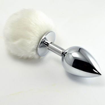 Luxurious Tail Анальная пробка Задорный кролик, белый