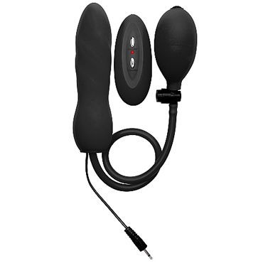 Ouch! Inflatable Vibrating Silicone Twist, черный