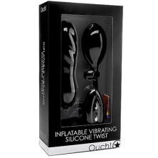 Ouch! Inflatable Vibrating Silicone Twist, черный