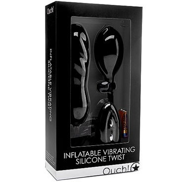 Ouch! Inflatable Vibrating Silicone Twist, черный