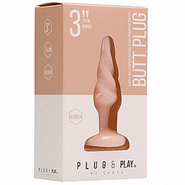 Shots Plug&Play Butt Plug Rounded 7,5см, телесная