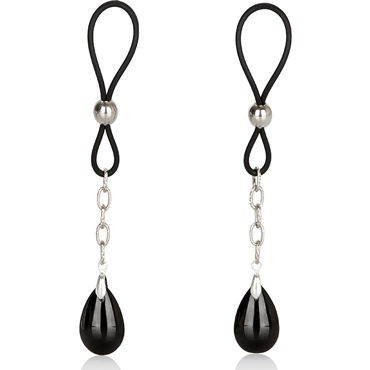 California Exotic Nipple Play Non-Piercing Nipple Jewelry Onyx