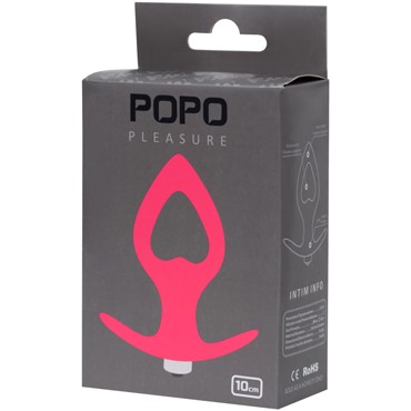 Toyfa POPO Heart Vibrating Plug S, розовая