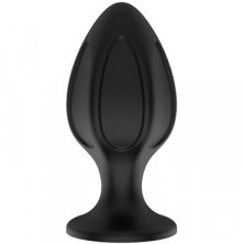 White Label Силиконовая анальная пробка Лучи M, черная