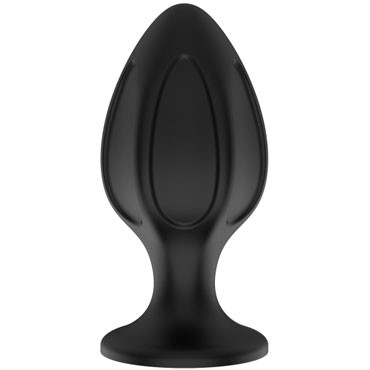 White Label Силиконовая анальная пробка Лучи M, черная