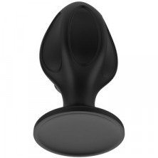 White Label Силиконовая анальная пробка Лучи M, черная