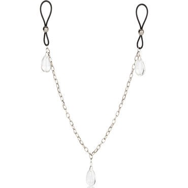 California Exotic Nipple Play Non-Piercing Nipple Chain Jewelry Crystal