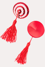 Erolanta Пэстисы круглые с кисточками, красно-белые