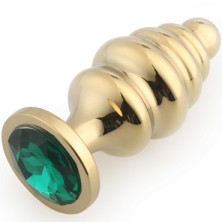 Play Secrets Screw Butt Plug Medium, золотой/темно-зеленый