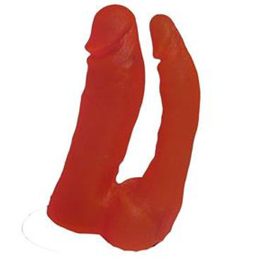 Биоклон Двойная насадка для страпона, красная