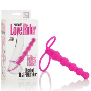 California Exotic Love Rider Beaded Dual Penetrator, розовый
