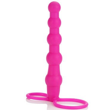 California Exotic Love Rider Beaded Dual Penetrator, розовый