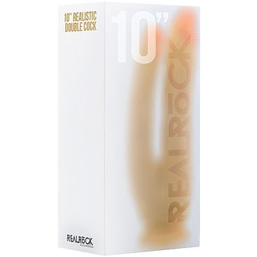 Shots RealRock Realistic Double Cock 10", телесный