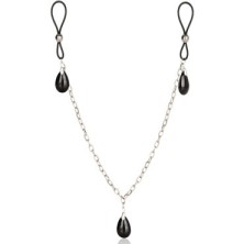 California Exotic Nipple Play Non-Piercing Nipple Chain Jewelry Onyx