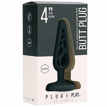 Shots Plug&Play Butt Plug Hollow №4 10см, черная