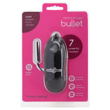 Seven Creations Micro Tingler Bullet 7 Function Vibrator, серебристый