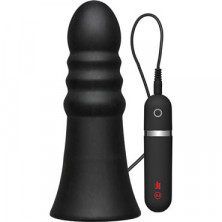 Doc Johnson Kink Vibrating Silicone Butt Plug Ridged, черная