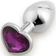 Play Secrets Anal Plug Heart Shape Small, серебристый/фиолетовый