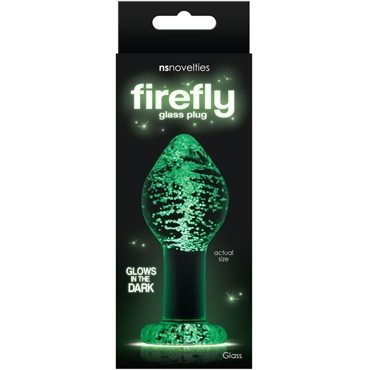 NS Novelties Firefly Glass Plug Large, светящаяся в темноте