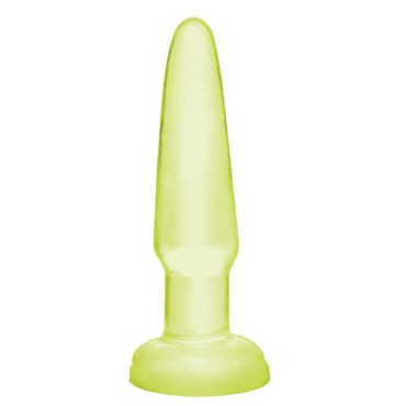 Pipedream Basix Rubber Works Beginners Butt Plug, светящаяся в темноте