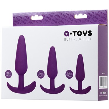 Toyfa A-toys Butt Plugs Set, фиолетовый