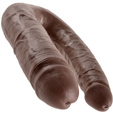 Pipedream King Cock U-Shaped Large Double Trouble, коричневый