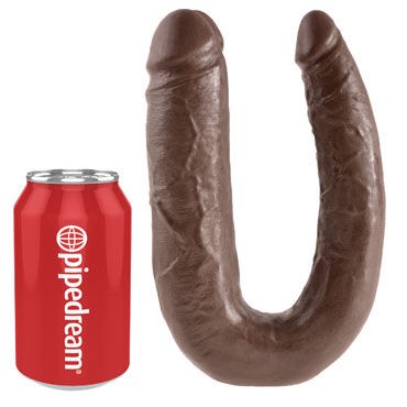 Pipedream King Cock U-Shaped Large Double Trouble, коричневый