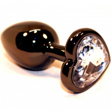 4sexdream Анальная ювелирка Сердце S, черный/прозрачный