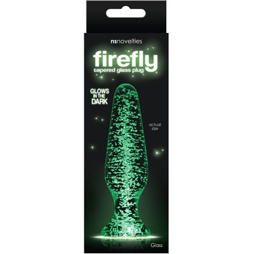 NS Novelties Firefly Glass Tapered Plug, светящаяся в темноте