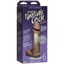 Doc Johnson Realistic Cock 15 см, коричневый