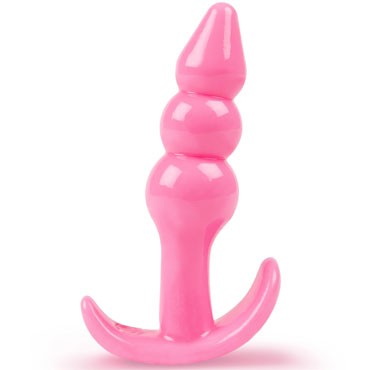 Brazzers Анальная пробка с шариками, розовая