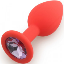 Play Secrets Silicone Butt Plug Small, красный/светло-фиолетовый