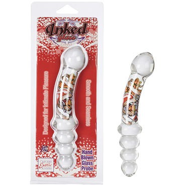 California Exotic Inked Glass Dual Probe, прозрачная