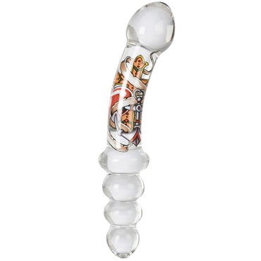 California Exotic Inked Glass Dual Probe, прозрачная