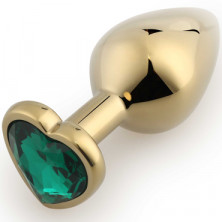 Play Secrets Anal Plug Heart Shape Medium, золотой/темно-зеленый