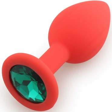 Play Secrets Silicone Butt Plug Small, красный/темно-зеленый