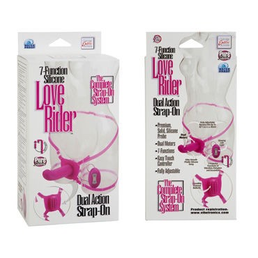 California Exotic Love Rider Dual Action Strap-On, розовый