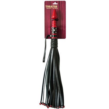 Toyfa Theatre Флоггер из натуральной кожи, черный