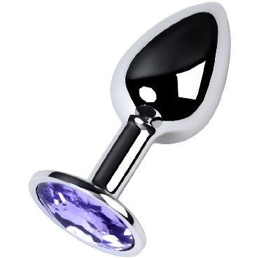 ToyFa Metal Anal Rhinestone Аметист D 2,8 см, серебристая