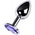 ToyFa Metal Anal Rhinestone Аметист D 2,8 см, серебристая