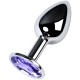 ToyFa Metal Anal Rhinestone Аметист D 2,8 см, серебристая